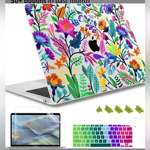 Macbook bright colorful flowers hardshell plastic case laptop cover
